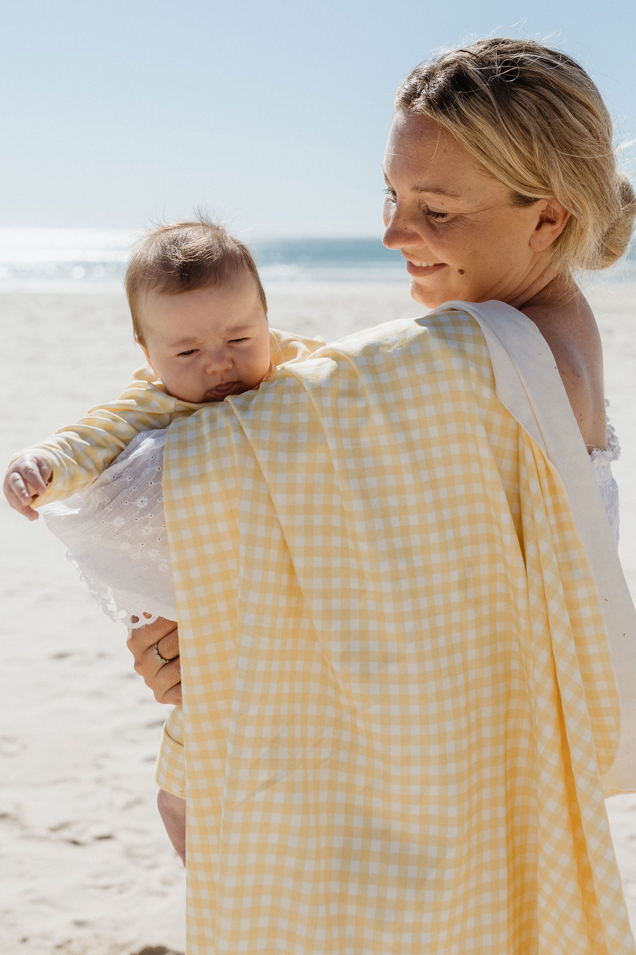 Jersey Swaddle Yellow Gingham