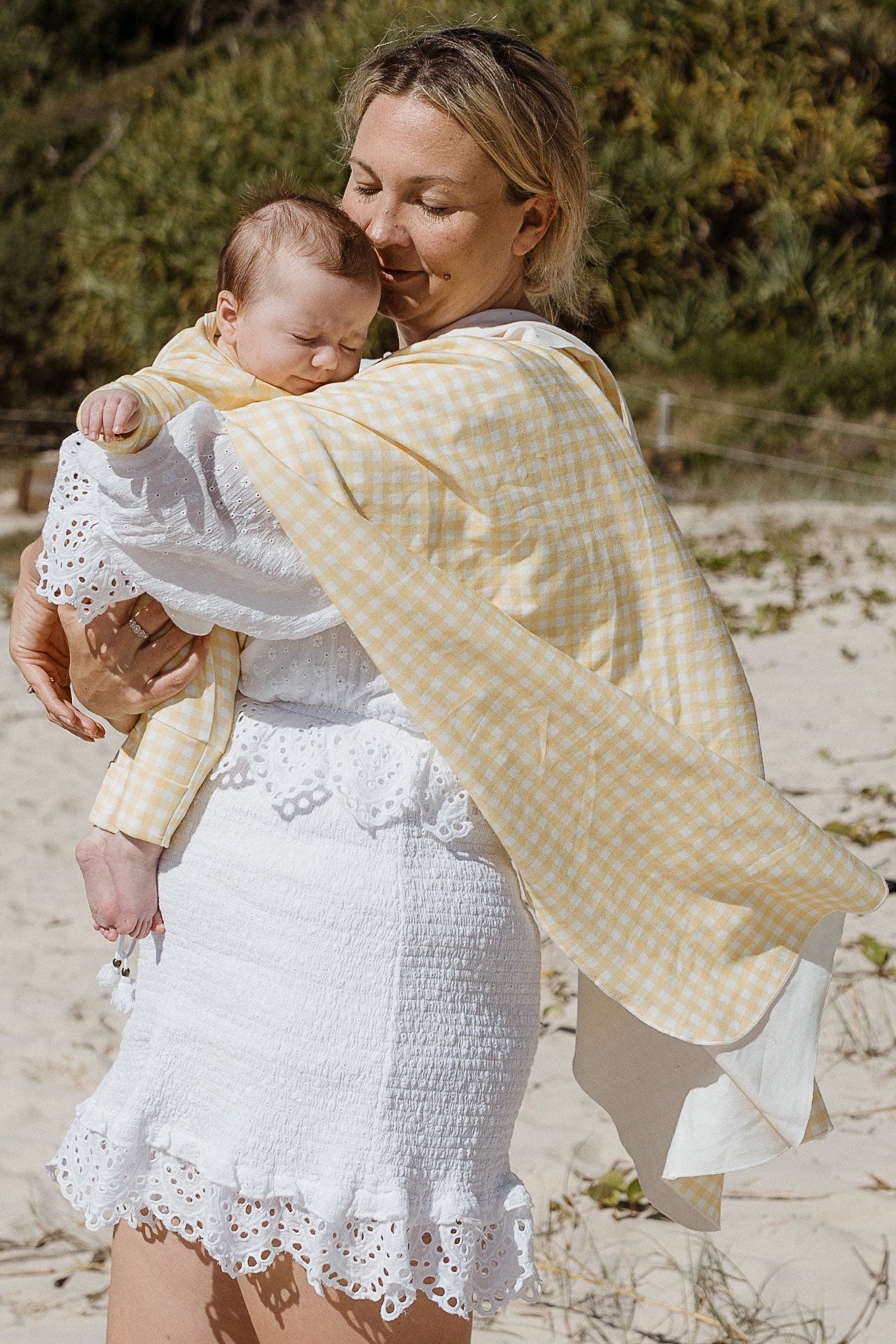 Jersey Swaddle Yellow Gingham