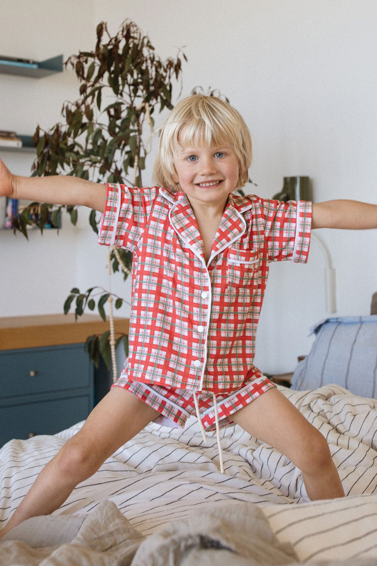 Short PJ Set Red Tartan